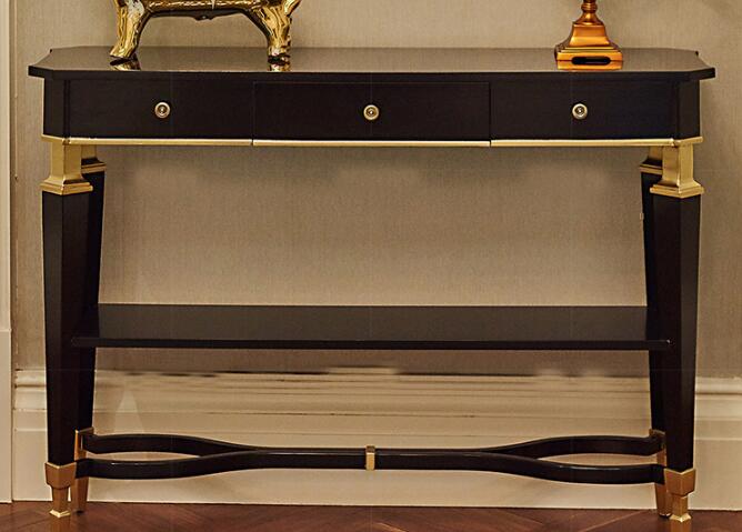 Houten 48“ W het Meubilair van de Luxeslaapkamer met Metaalbenen, Antiek Hotelbureau 0