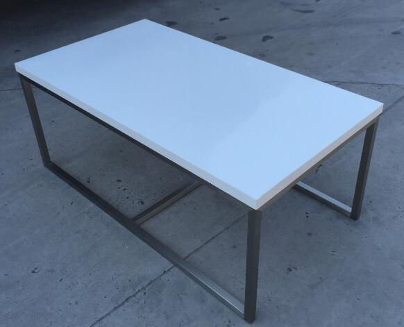Elegante Geborstelde Moderne Duurzame Vierkante het Glas Hoogste Lijst van de Meubilairkoffietafel 0