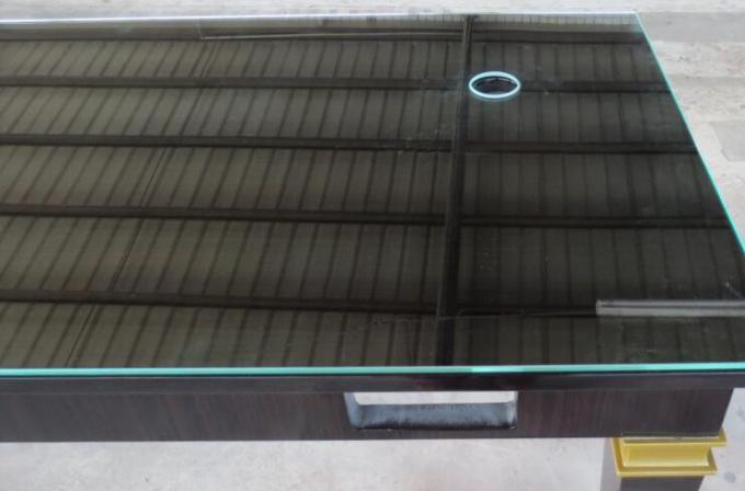 Hoog polijst Sheen Glass Top Writing Table voor vijfsterrenhotel, Ebony Wood Veneer 1