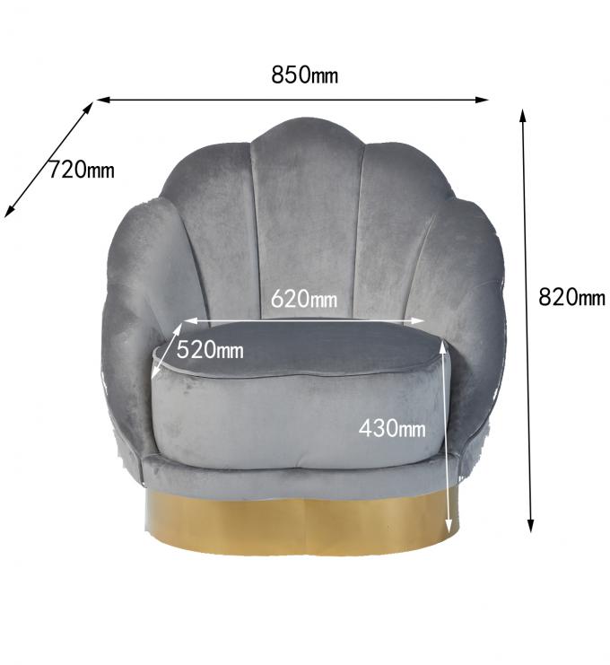 De Amerikaanse Kammossel Shell Shaped Living Room Sofa van de Fluweelstof 2