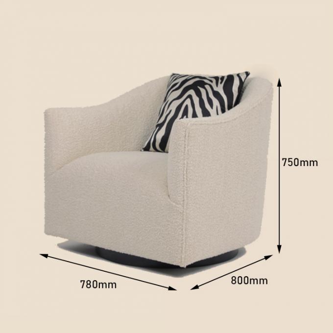 Moderne de Stoffen Pluizige Enige Beige Leunstoel van de Woonkamerluxe 3