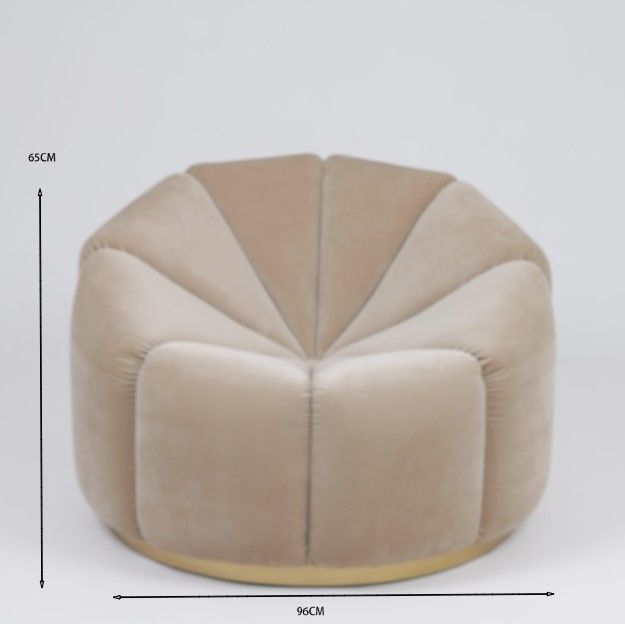 Van de het Fluweelpompoen van het woonkamermeubilair de Enige Vrije tijd Sofa With Metal Base 2
