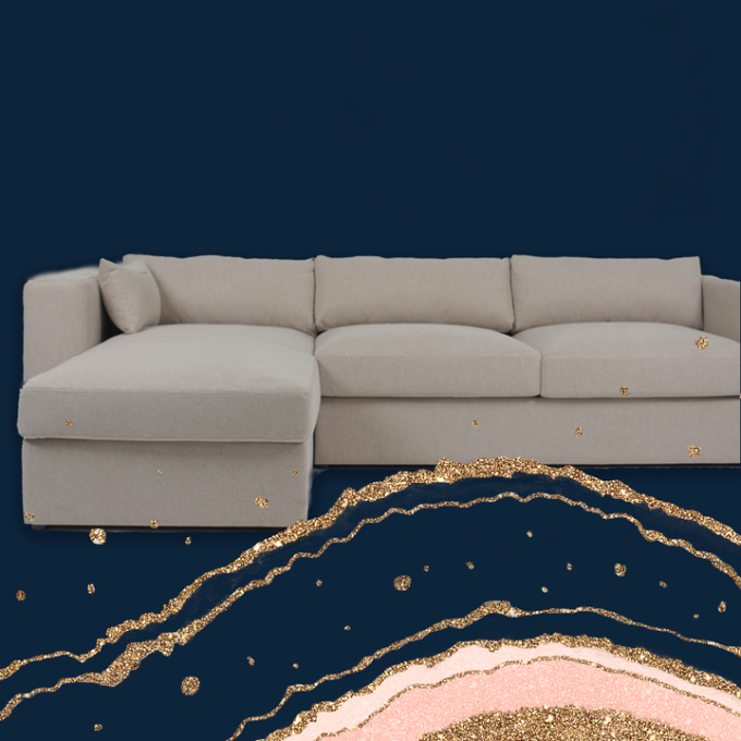 Eigentijdse 3 Seater L Witte het Fluweel Sectionele Bank van de Vormstof 0