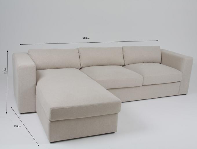 Eigentijdse 3 Seater L Witte het Fluweel Sectionele Bank van de Vormstof 2