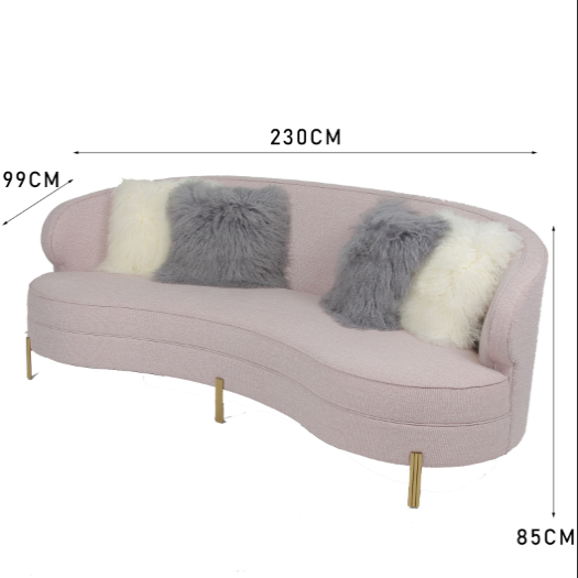 Het Fluweelwoonkamer 3 van de kromme Moderne Stof Seater-Bank 0
