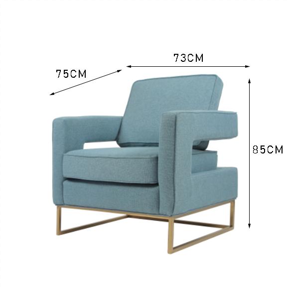 83*75*85cm Enige Woonkamer Sofa With Hallow Metal Base 0