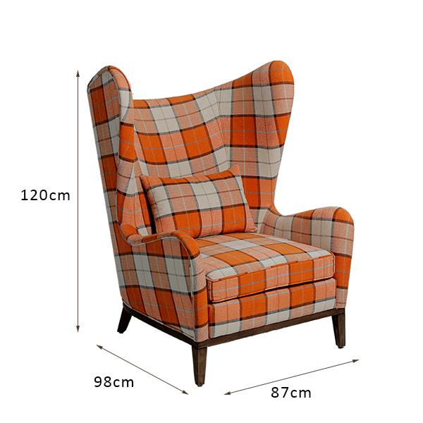 Hoge Achter Waterdichte Stof Enig Seat Sofa Chair 120cm Hoogte 0