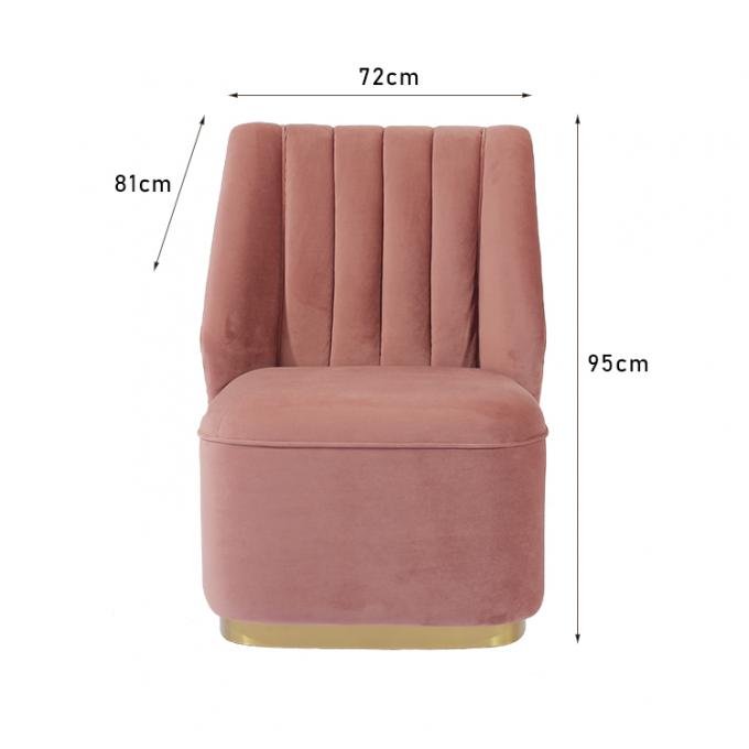 De noordse Stijl Doorgenaaide Roze Bank van de Fluweel Moderne Stof 95cm Hoogte 0