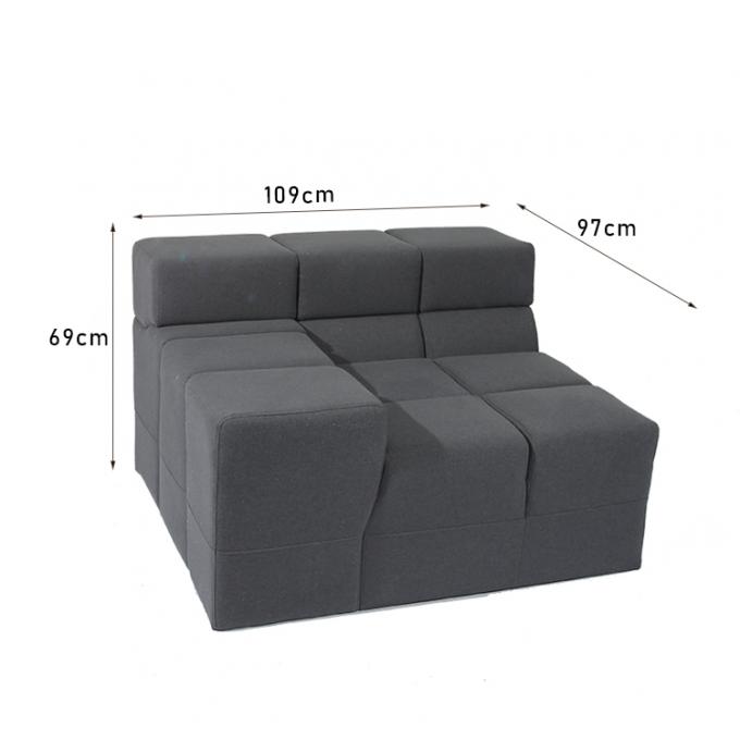 De noordse Linnen Gevulde Woonkamer van Fluweelgrey fabric modular sofa for 0