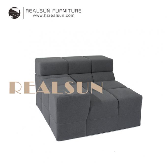 De noordse Linnen Gevulde Woonkamer van Fluweelgrey fabric modular sofa for 1