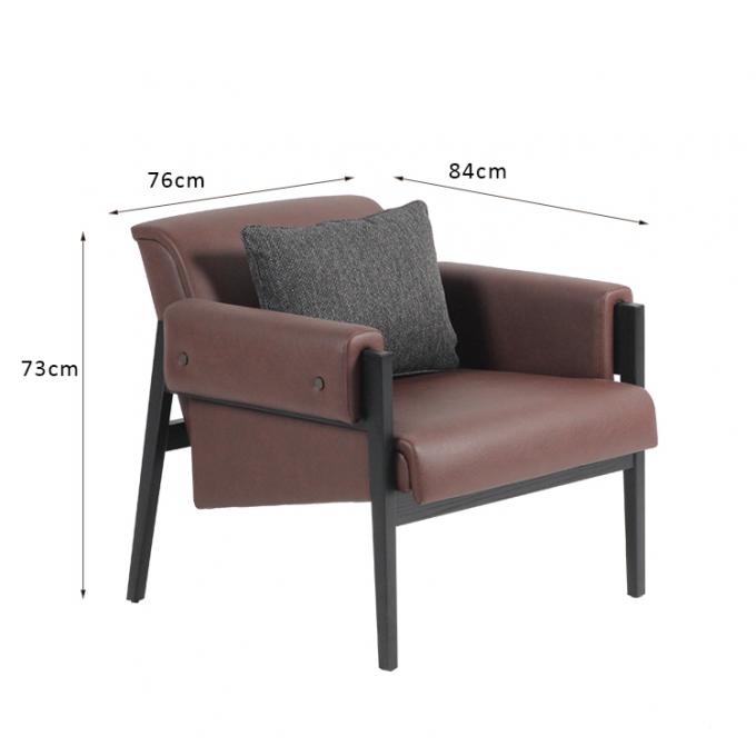 Van het het Leermetaal van het hotelmeubilair Vastgestelde Pu van de het Kader Occasionele Stoel Hoogte 73cm 0