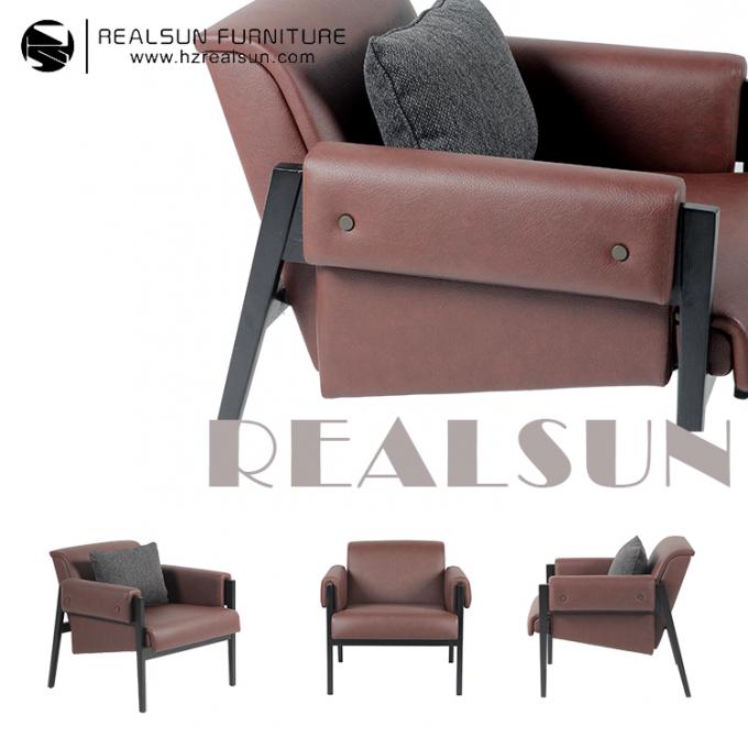 Van het het Leermetaal van het hotelmeubilair Vastgestelde Pu van de het Kader Occasionele Stoel Hoogte 73cm 1