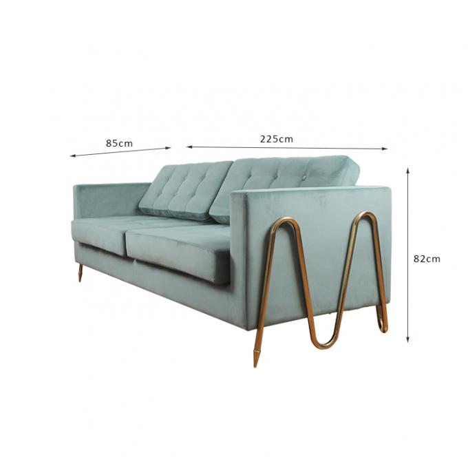 Van het Fluweellagen van de stoffenstoffering de Luxe Modern Sofa For Living Room W 85cm 0