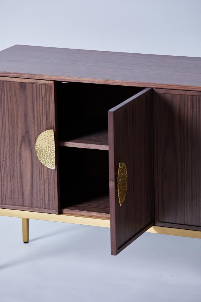 Stevig Houten Modern Freestanding Badkamerskabinet met Metaalbenen 2