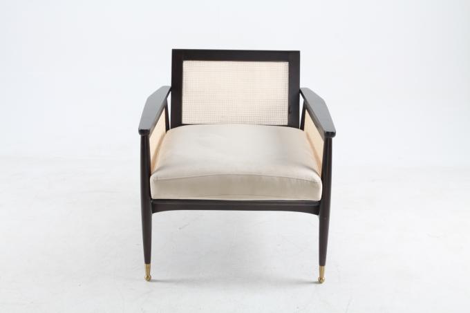 Aangepaste de Stoffenrotan Geweven Stoelen van het woonkamer Houten Linnen 0