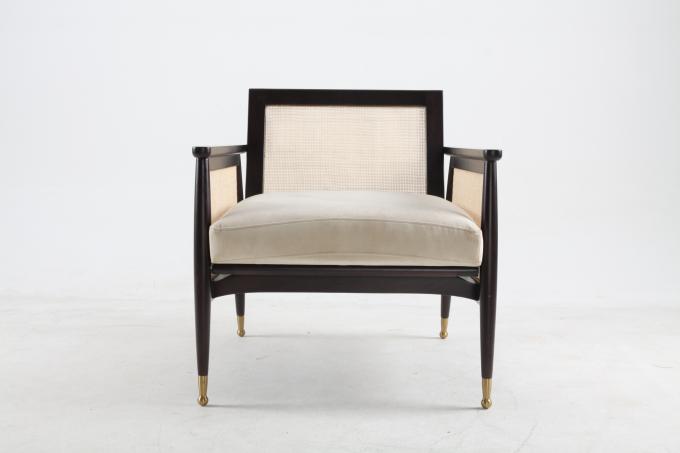 Aangepaste de Stoffenrotan Geweven Stoelen van het woonkamer Houten Linnen 1