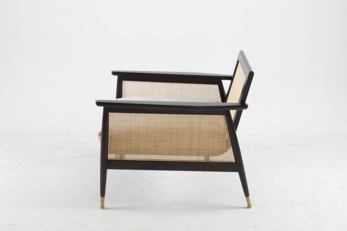 Aangepaste de Stoffenrotan Geweven Stoelen van het woonkamer Houten Linnen 3