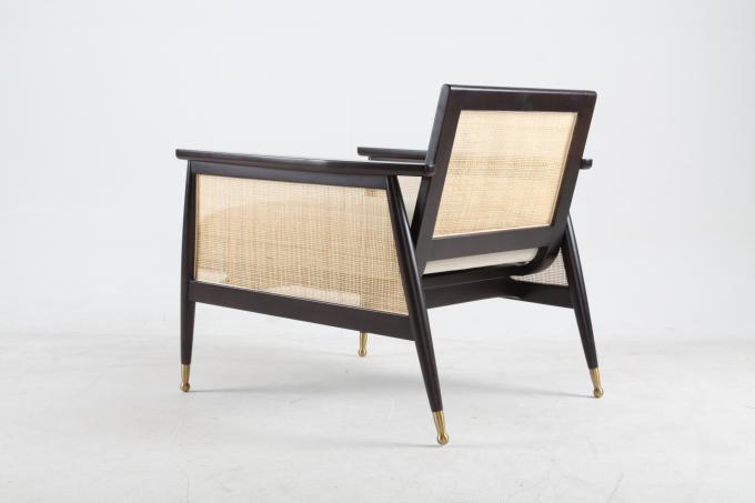 Aangepaste de Stoffenrotan Geweven Stoelen van het woonkamer Houten Linnen 4