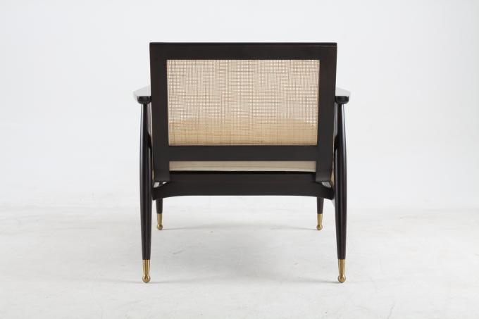Aangepaste de Stoffenrotan Geweven Stoelen van het woonkamer Houten Linnen 5