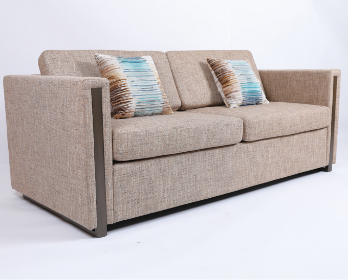 Met stof beklede houten arm Hotel Queen Slaapbank Luxe Modern Design 0