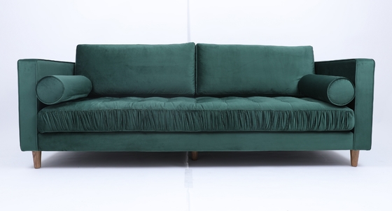 kopen Retro Industriële Stof 3 Seater Sofa Homestay Light Luxury Green van het Stijlfluweel online vervaardiging