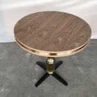 Walnut Wood Top Metal Base Dining Table Modern