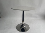 Space Swan White Marble Top Round Small Cocktail Table With stainless steel Base