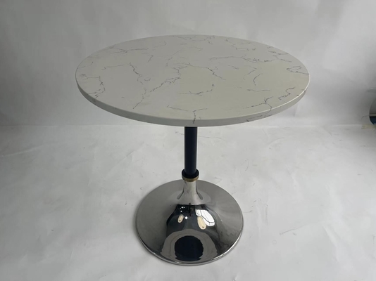 Goede prijs De ruimtelijst van de Zwaan Witte Marmeren Hoogste Ronde Kleine Cocktail met roestvrij staalbasis online