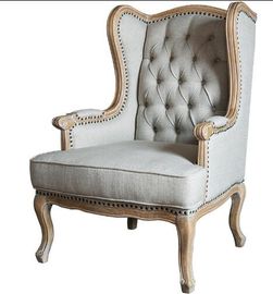 kopen Europese Rustieke Houten Vrije tijdsstoel voor Slaapkamer, Antiquiteit Beklede Leunstoelen online vervaardiging