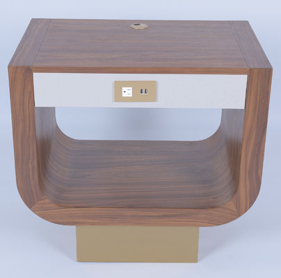 kopen Luxe op maat gemaakt Walnoot hout veneer nachtstand met één la. en stroomstop. online vervaardiging