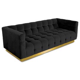 kopen Europese van het recliner zwarte Fluweel van de meubilairluxe klassieke de woonkamerbank met gouden metaalbasis online vervaardiging