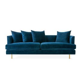 kopen Europese Blauwe het fluweelbank van het stijl moderne ontwerp met de basis van het roestvrij staalmetaal online vervaardiging
