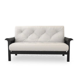kopen Het Aluminiumstof Sofa Upholstery With White Velvet Twee van het Black metalkader Seater online vervaardiging