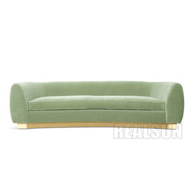 kopen Groene het Fluweelstof van de luxueuze het Metaalbasis van Mohairsofa home furniture golden brass online vervaardiging