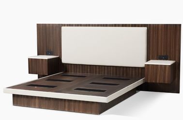 kopen Van de het Vernisjeluxe van koningssize dark zebra het Houten Meubilair van de het Hotelslaapkamer met Bekleed Hoofdeinde online vervaardiging