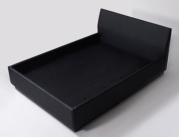 Goede prijs Het zwarte Vinyl volledig Beklede Bed van Koningssize hotel bedroom met Zwarte Gelamineerde Basis online