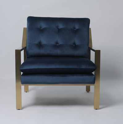 kopen Diepe Knoop Sofa With Hallow Metal Legs van luxe de Enige Blue Velvet online vervaardiging