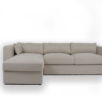 kopen Eigentijdse 3 Seater L Witte het Fluweel Sectionele Bank van de Vormstof online vervaardiging