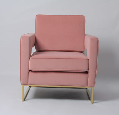 kopen Het moderne Kader van het Fluweelpale pink sofa with metal van het Woonkamermeubilair online vervaardiging