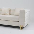 3 Seater 70cm Velvet Tufted Sofa With Slim Metal Leg