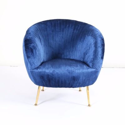 kopen De moderne Donkerblauwe Leunstoel van het Fluweelaccent 75cm Hoogte online vervaardiging