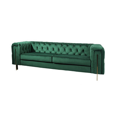 kopen Hoog - Woonkamer 3 Seater-Fluweelknoop Sofa With Metal Base van het dichtheidsschuim online vervaardiging