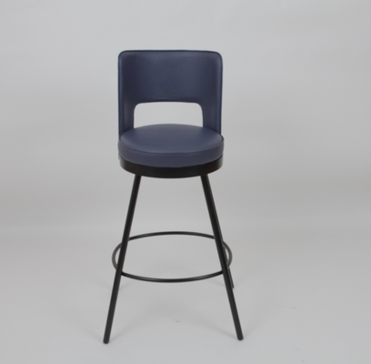 Goede prijs De blauwe Barkruk van het het Black metalkader van het Stoffenkussen voor Woonkamer Moderne Luxe online