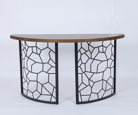 Goede prijs De douane boog voorconsolelijst met houten hoogste en decoratieve ijzerbasis online