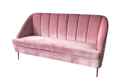 Goede prijs Roze fluweelbank, het meubilair van de de stoffenstoffering van de fluweellaag voor de bank van de huwelijkshuur online