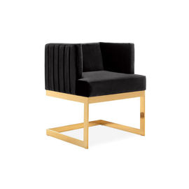 Goede prijs Gouden de stof van de de benen eenvoudige moderne stijl van L van de metaalvorm witte het dineren vrije tijdsstoel met tufted aangepast ontwerp online