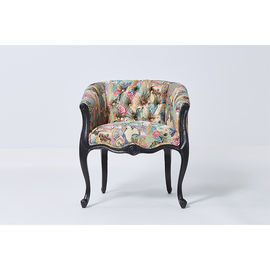 Goede prijs Elegante zwarte met van de de Stoel Franse Stijl van het korrel Houten Kader van de Stoel Gekke vogels van de de Stoffen Antieke Leunstoel het Accentstoel online