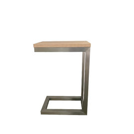 Goede prijs De geborstelde van het het Kader Kleine Houten Vernisje van het Nikkelbeen Houten Zijkoffietafel voor Woonkamer online