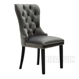 Goede prijs De moderne Stof van het de Stoelenrestaurant van de Ontwerp Houten Eetkamer bekleedde Tufted Ring Back online