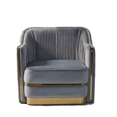 Goede prijs Lichte het Fluweelstof Enig Sofa With Stainless Steel Decorated van de Luxestijl online